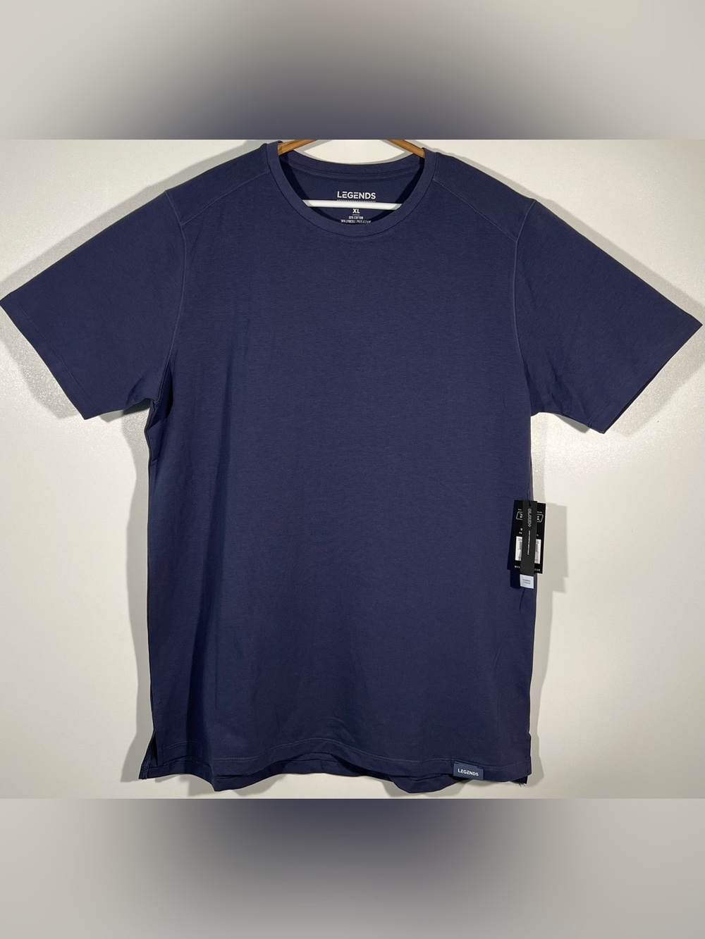 Legends CLOUD+ Aviation Split-Hem Tee Men XL Navy Blue Active Stretch T-Shirt